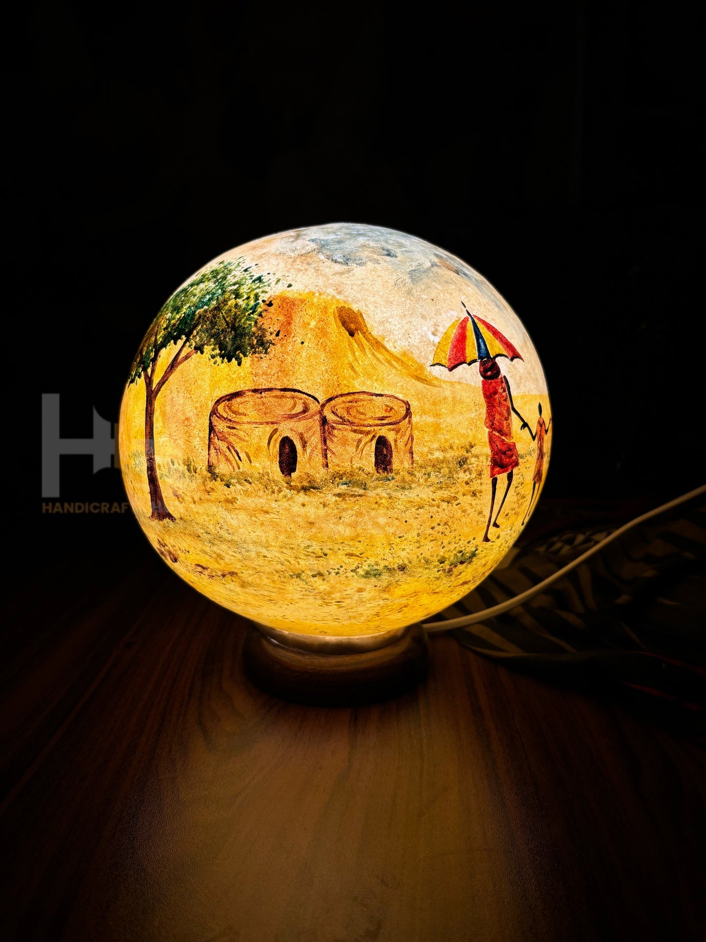 Camel Skin Round Lamp